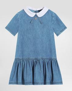 Платье из шамбре с логотипом DG Dolce&Gabbana, мультиколор