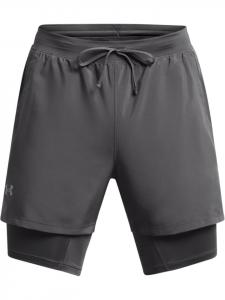 Тканевые шорты Ua Launch 5'' 2-In-1 Shorts Under Armour, серый