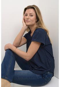 Футболка с принтом Mianna Cream, платье синее