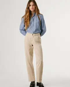 Женские прямые брюки из саржи Pepe Jeans, бежевый
