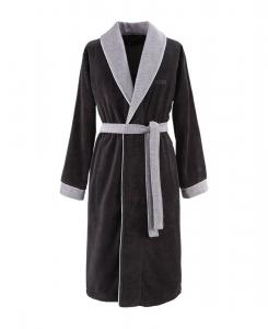 Мужской хлопковый велюровый банный халат Lord Boss Home, цвет onyx