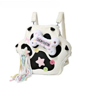 Очаровательная кошачья сумка мягкий двойной плечевой маленький рюкзак Ita Bag кукольные товары Dolls and bears dance, белый