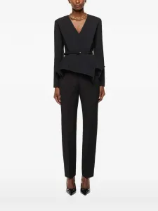 Асимметричный жакет с баской Roland Mouret, черный