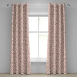 Шторы на люверсах ABAKUHAUS Цветущая сакура, Вдохновение японской природы, романтика, декоративные двухпанельные шторы, 280 см x 225 см, персиково-желто-розовый Abakuhaus