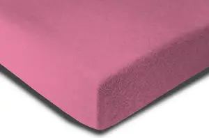 Зимняя простыня на резинке, пушистая, теплая, флисовая, уютная, размер: 180х200 см - 200х200 см, цвет: розовый One-Home