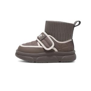 Скользостойкие, износостойкие, термо высокие ботинки Snow Boots Coffee детские Lee, коричневый