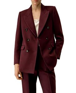 Женский двубортный блейзер с лацканами LILYSILK, Pinot noir