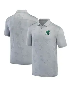 Мужская серая поло Michigan State Spartans Sport Palm Coast Palmera IslandZone Tommy Bahama
