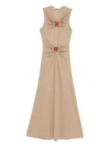 Макси-платье с драпировкой и отделкой камнями Christopher Esber, нейтральный