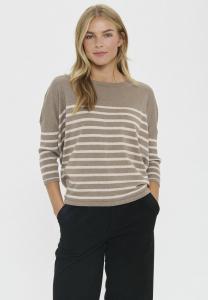 Джемпер Saint Tropez MILA R-NECK , Atmos Gray Morn Stripe/Taupe