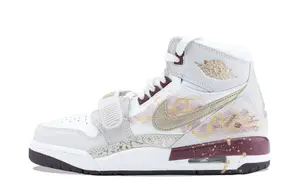 Детские баскетбольные кроссовки Legacy 312 с противоскользящим износостойким верхом и высоким голенищем для подростков Jordan, бежевый/золотой