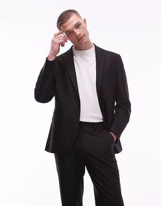 Тонкий пиджак черного цвета Topman