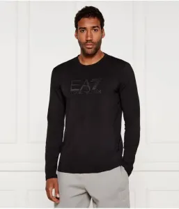 Лонгслив slim fit Ea7, черный