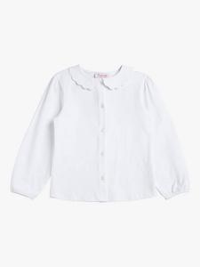 Детская блузка с лепестковым воротником из джерси Trotters, White