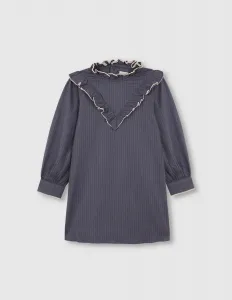 Платье для девочки с рюшами и высоким воротником Gocco, темно-синий