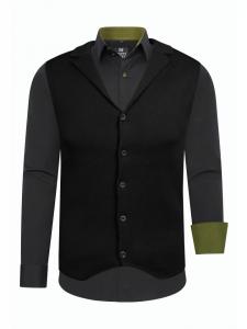 Rusty Neal Комплект из рубашки и жилета (2 предмета) черного/хаки цвета