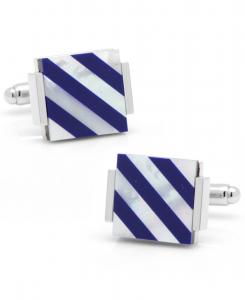 Запонки в полоску из перламутра с эффектом плавания Cufflinks Inc, Blue