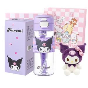 Кружка пластиковая Kuromi Cinnamoroll 600ml Sanrio, Kuromi Water Cup+Box+Large Doll