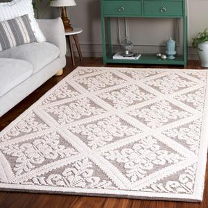 Ковер SAFAVIEH, 183 x 275 см, Vermont Collection, Ivory & Brown, ручной работы из шерсти, идеально для помещений с высокой проходимостью в гостиной, спальне (VRM306T)