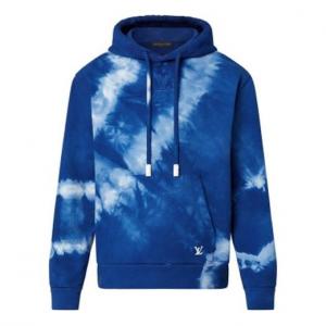 Толстовка men's ss22 logo embroidered tie dye blue Louis Vuitton, синий