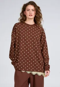 Топ с длинными рукавами "мелочи" Oh April, Cocoa Dust Polkadot