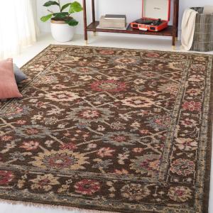 Ковер SAFAVIEH, 183 x 275 см, Samarkand Collection, Brown & Taupe, ручной вязки из шерсти, идеален для помещений с высокой проходимостью в гостиной, спальне (SRK135T)