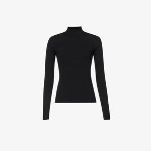 Джемпер из смесового шелка стрейч с высоким воротником Joseph, черный