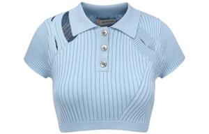 Рубашка-поло SS23 Polo Shirts Women's Feng Chen Wang, синий