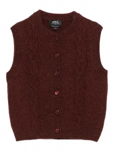 Жилет без рукавов с фактурной вязаной косичкой A.P.C., красный
