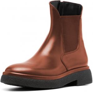 Женские ботильоны FOWT с круглым носком, боковой молнией и низким каблуком, модные ботинки Челси, удобные, теплые, для повседневной носки и на улицу, размер 4-16 US, Chocolate