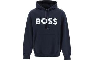 Худи на шнурке с принтом логотипа HUGO BOSS, синий