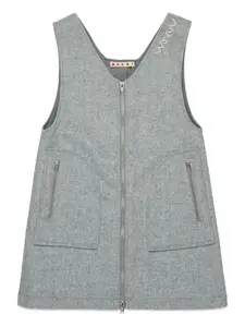 Платье с вышитым логотипом Marni Kids, серый