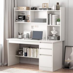 Стол письменный Naijia 120 см с полкой, теплый белый