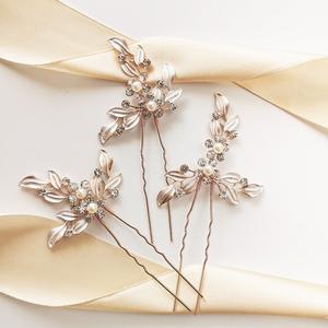 KOKONET, Набор заколок для волос УКРАШЕНИЯ Листья свадебной розы
