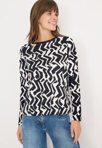 Топ Cecil GEMUSTERTES, Grau/Off-White