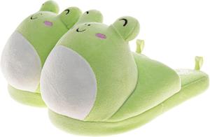 Мягкие и теплые домашние тапочки-сандалии Squishmallows для детей и взрослых (размеры 11-1 (маленький ребенок) / 2-5 (старший ребенок) / 5-12 (взрослый)), зеленый