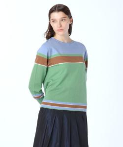 Вязаный свитер с кашемировой каймой