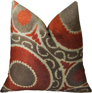 Plutus Brands Подушка Plutus Madeline ручной работы Red, Brown