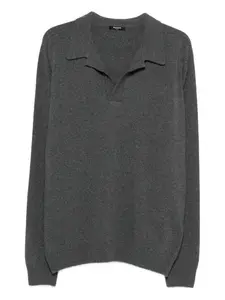 Свитер с воротником поло Balmain, серый