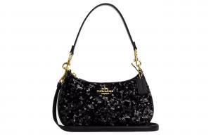 Сумка через плечо Teri Plastic с элементами из спилка черная COACH