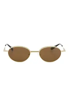 Солнцезащитные очки с овальной металлической оправой Alexander McQueen, золотой