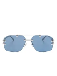 Солнцезащитные очки-пилоты Versace Eyewear, серебяный