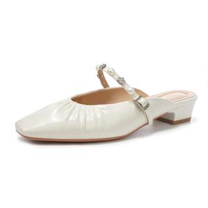 Женские сандалии с закрытым носком, устойчивые к истиранию и резиновой подошвой Beijiani, Ecru