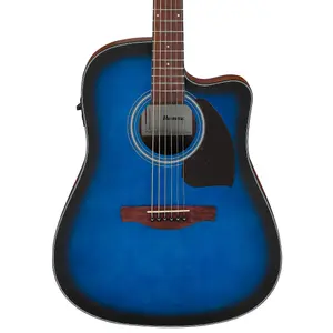 Акустико-электрогитара Ibanez PF50CE Dreadnought, прозрачный синий градиент