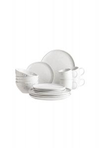 Набор столовой посуды, керамика Андоро MäSer, weiß/ schwarz