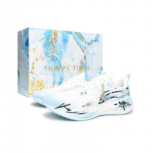 Кроссовки Li Ning Wuyue с амортизацией и противоскользящим покрытием, низкие, повседневные, для проверки физической подготовки, медицинского осмотра, поездок по городу., белый синий (синий special shopping bag)