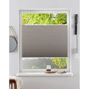 Мой дом Плиссе LAHOLM Защита от света без сверления с фиксированным размером, бестселлер с более чем 3000 отзывов по 4,5 звезды, зажимной крепеж My Home, серо-коричневый