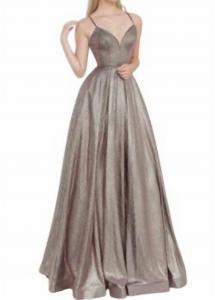 Бальное платье металлик в металлическом золоте JOVANI, золотой