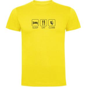 Футболка Kruskis Sleep Eat And Climb, желтый