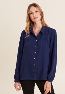 Блузка на пуговицах MANCHES LONGUES Breal, темно-синий